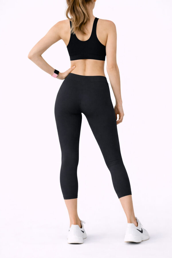 Uniwersalne legginsy damskie CAPRI DONATELLA – sportowe - na rower i do biegania – 90 den - obrazek 3