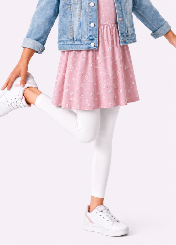 Dziewczęce legginsy ALICE - gładkie dla dziewczynki - obrazek 3