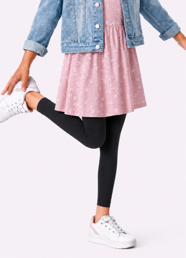Dziewczęce legginsy ALICE - gładkie dla dziewczynki - obrazek 2